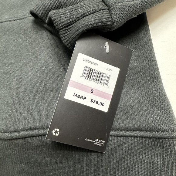 NWT Under Armour Black Hoodie (Size 6) – Red Logo, Boys - Picture 4 of 5